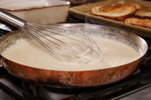 Transfer the chicken to a plate and cover it with foil. Let it rest before making the Alfredo sauce.