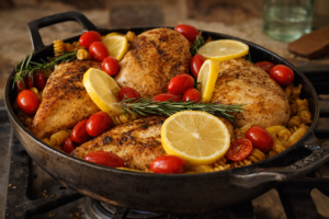 Creamy Lemon Chicken Pasta Bake