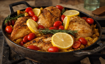 Creamy Lemon Chicken Pasta Bake
