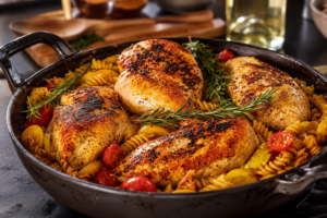 Creamy Lemon Chicken Pasta Bake