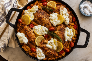 Creamy Lemon Chicken Pasta Bake