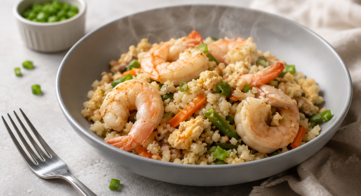 Easy Keto Shrimp Fried Rice Recipe
