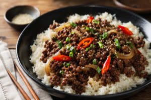 Korean Ground Beef Bowl Recipe
