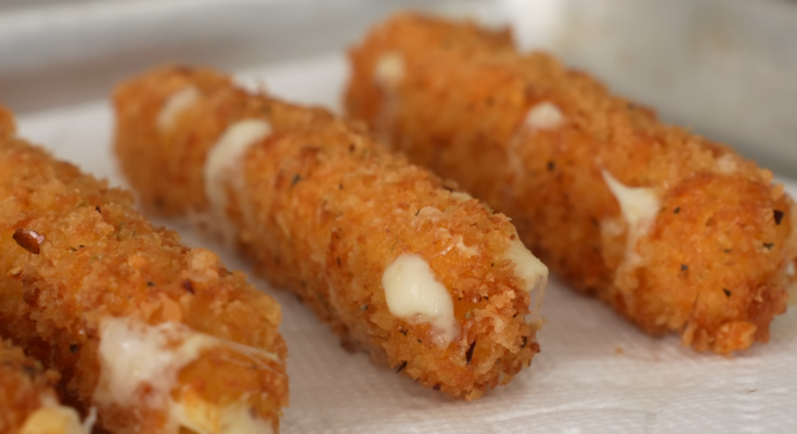 Homemade Crispy Mozzarella Sticks and Risotto Balls Recipes