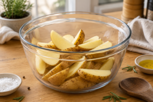 Crispy Baked Garlic Parmesan Potato Wedges 