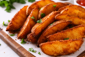 Crispy Baked Garlic Parmesan Potato Wedges 