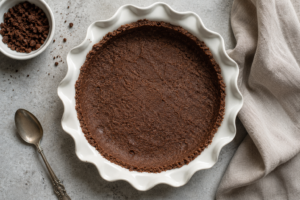 Easy Keto Peanut Butter Pie with Chocolate Cookie Crust 