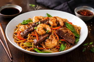 Easy Steak & Shrimp Noodles Recipe