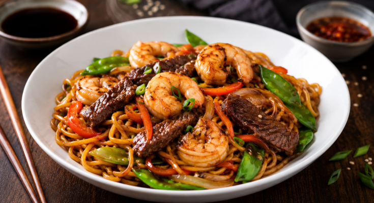 Easy Steak & Shrimp Noodles Recipe