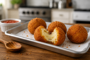 Homemade Crispy Mozzarella Sticks and Risotto Balls Recipes