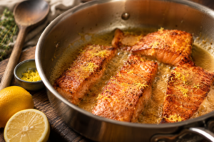 Pan-Seared Salmon with Lemon Brown Butter
