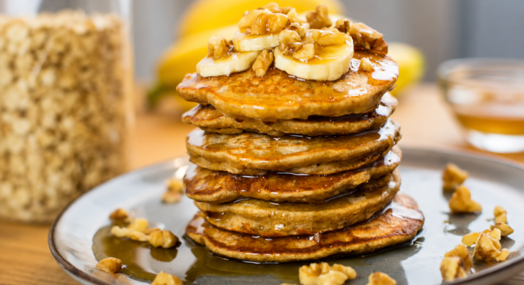 Soft and Fluffy Banana Oatmeal Pancakes Recipe (