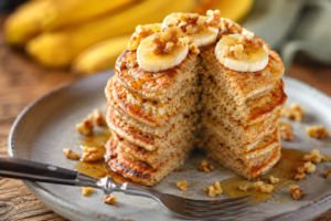 Soft and Fluffy Banana Oatmeal Pancakes Recipe (